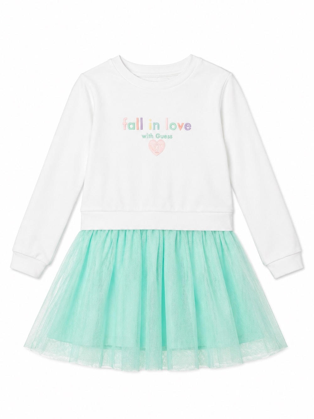 Guess Girls Green & White Tulle Dress 6X / 7